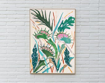 Venus Flytraps I / Acrylic Painting on Watercolor Paper / 2025