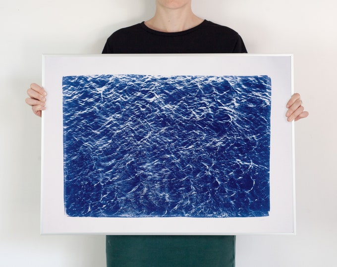 Pacific Ocean Currents / Cyanotype Print on Watercolor Paper / 50x70 cm / Limited Edition