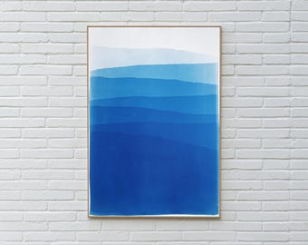 Blue Mountain / Cyanotype Monotype on Watercolor Paper / 2026