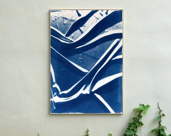 Classic Blue Silk Movement / Cyanotype on Watercolor Paper / 100x70cm