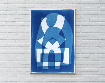 Beneath the Rainbow / Unique Monotype Cyanotype on Watercolor Paper / 2025