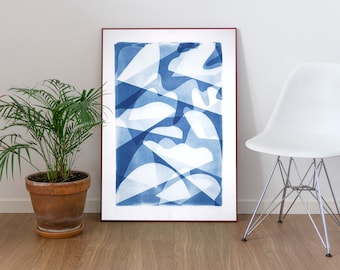 Wind Over  / Handmade Cyanotype Print on Watercolor Paper / 2022