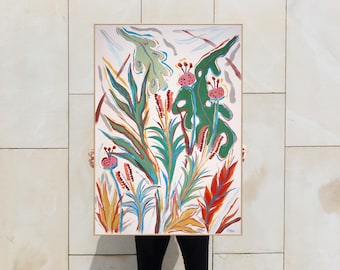 Tropical Garden V / Acrylic Painting on Watercolor Paper / 2025