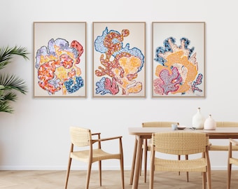 Three Corals Together / Gouache Crayon on Watercolor Paper / 2026