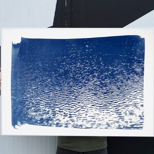 Neutral Art of Blue Lake Ripples, Large Poster Print, Beach House Decor, Limited Edition Art, Blue Nursery Decor, Big Abstract Art Print