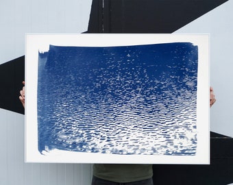 Cyanotype Print: Lake Tahoe Panorama / 100x70cm / Limited Edition /