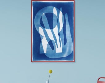 Marine Fauna / Handmade Monotype Cyanotype on Watercolor Paper / 2025