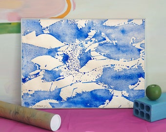 Waves of Blue N25 / Mixed Media on Watercolor Paper / 2024