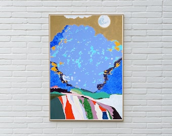 The Smallest Stars Shine the Longest / Acrylic Painting and Oil Crayon on Watercolor Paper / 2025