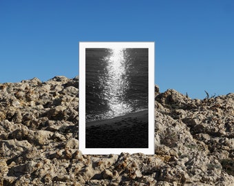 Extra Large Seascape in Black and White, Giclée Print of Dark Beach Sunrise, Limited Edition, Sugimoto Style Print, Nocturnal Photograph