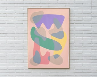 Pastel Colored Curves / Acrylic Painting on Watercolor Paper / 2022