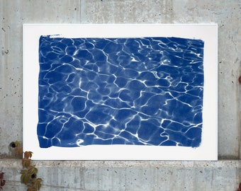 Handmade Large Cyanotype : Hollywood Pool House Glow / 100x70cm / Limited Edition /