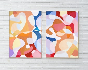 Rainbow Curves / Acrylic Painting on Watercolor Paper / 2024