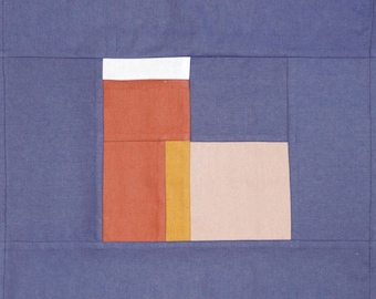 Winter Constructivist Window / Fabric Linen Patchwork / 2024