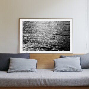 Black and White Limited Edition Giclée Print on Paper of Abstract Ripples under Moonlight, Minimal Seascape, Feng Shui Photo, Sugimoto Style image 6