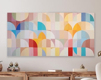 Pastel Tones Bauhaus Arches / Acrylic Painting on Cotton Canvas/ 2025