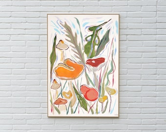 Wild Mushrooms Harvest IV / Watercolor and India Ink on Paper / 2024