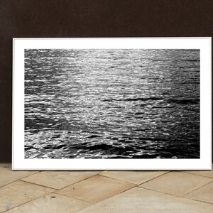 Black and White Limited Edition Giclée Print on Paper of Abstract Ripples under Moonlight, Minimal Seascape, Feng Shui Photo, Sugimoto Style image 4