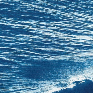 Nautical Cyanotype of a Long Wave in Venice Beach, Surf Art, Surf Wave, Contemporary Seascape, Meaningful Landscape, Coastal Design, Zen Art image 6