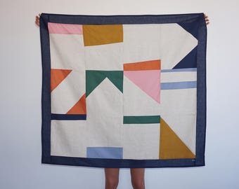 Snow Field Crops / Linen Fabric Patchwork / 2024