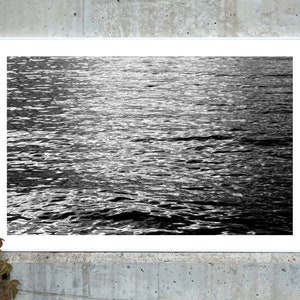 Black and White Limited Edition Giclée Print on Paper of Abstract Ripples under Moonlight, Minimal Seascape, Feng Shui Photo, Sugimoto Style image 3