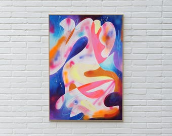 Fluo Spirit / Acrylic Painting and Gouache Crayon on Watercolor Paper / 2025