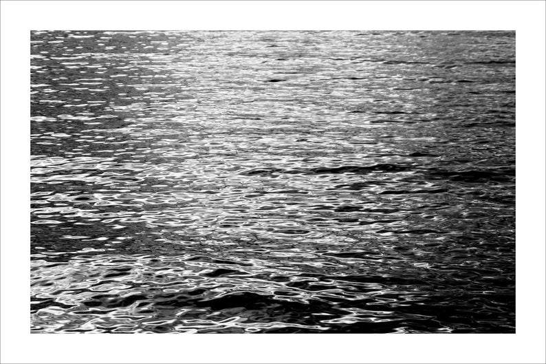 Black and White Limited Edition Giclée Print on Paper of Abstract Ripples under Moonlight, Minimal Seascape, Feng Shui Photo, Sugimoto Style image 2