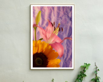 Nineties Sunflowers with Lily / Limited Edition Giclée Print