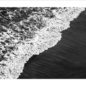 Minimal Extra Large Giclée Print of Deep Black Sandy Shore, Contemporary Black and White Seascape Photograph, Nautical, Zen, Limited Edition image 2