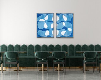 Zig Zag Ovals / Monotype Cyanotype on Watercolor Paper / 2025