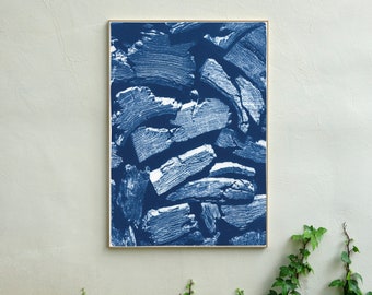 Knife Wood Texture / Cyanotype on Watercolor Paper/ 2021