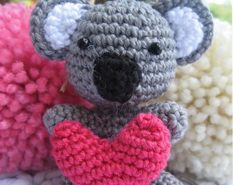 Koala ours Amigurumi porte-clé Koala porte-clé Amigurumi Koala porte-clé Koala charme cadeau pour amateur de Koala amour cadeau Saint-Valentin cadeau porte-clé