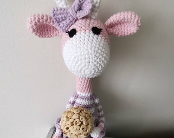 Handgefertigte Bio-Baumwolle Giraffe Ballerina: Amigurumi Plüsch-Puppe