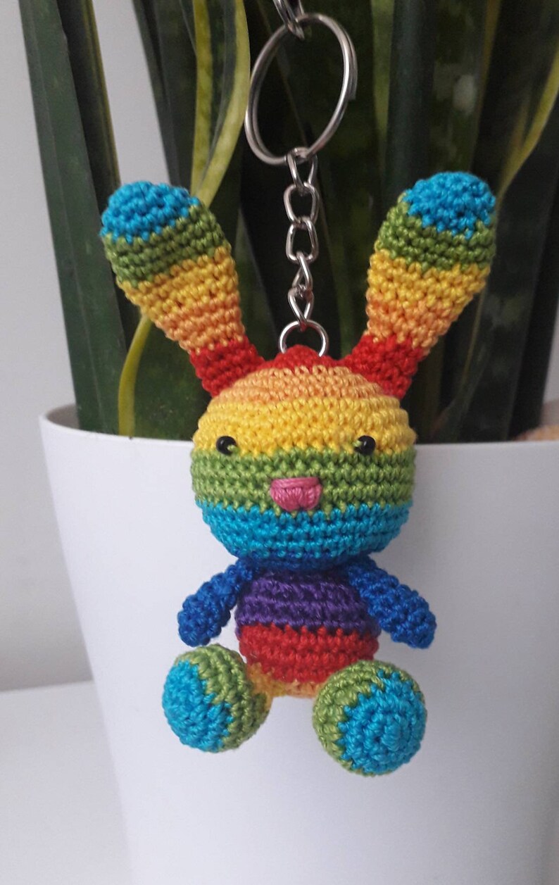 Bunny Keychain Rabbit Keychain Amigurumi Bunny Easter Bunny | Etsy