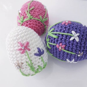 Easter Eggs Crochet Easter Eggs Set Easter Decoration Eggs Easter Amigurumi Eggs Crochet Pink Violet White Easter Baskets Basket stuffers
