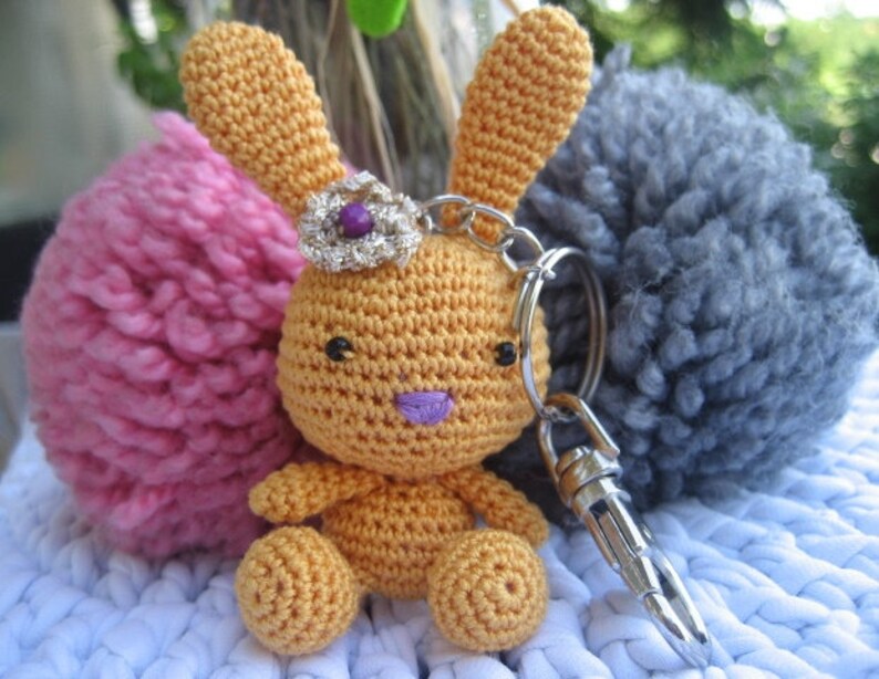Bunny Keychain Rabbit Keychain Amigurumi Bunny Easter Bunny | Etsy