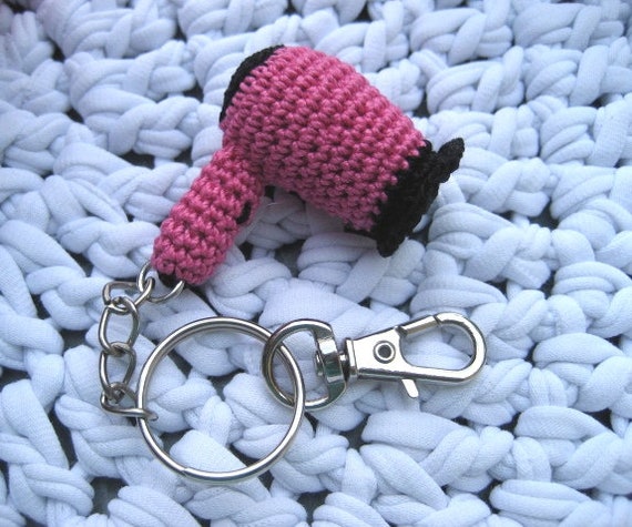 Gift For Hairstylist Mini Hairdryer Keychain Amigurumi Etsy