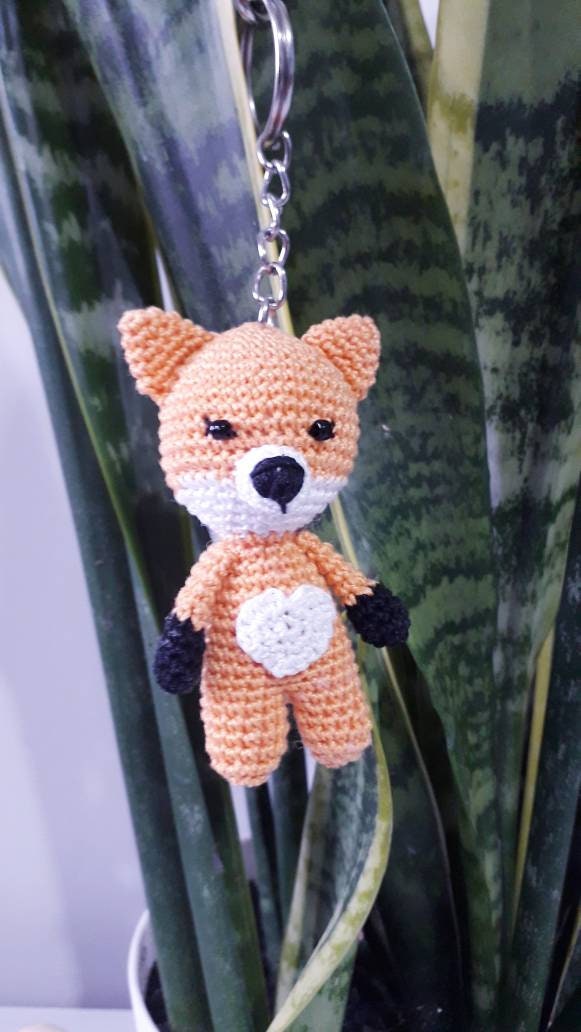 Crochet Fox Keychain Fox Lovers Amigurumi Fox Keychain Plush - Etsy