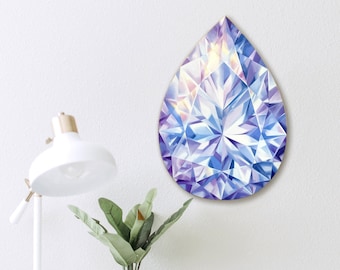 ORIGINAL Tanzanite Gemstone Oil Painting on Canvas, Lavender Art, Wall Art, Birthstone Home Decor, Gift for Jeweler, Ready to Hang