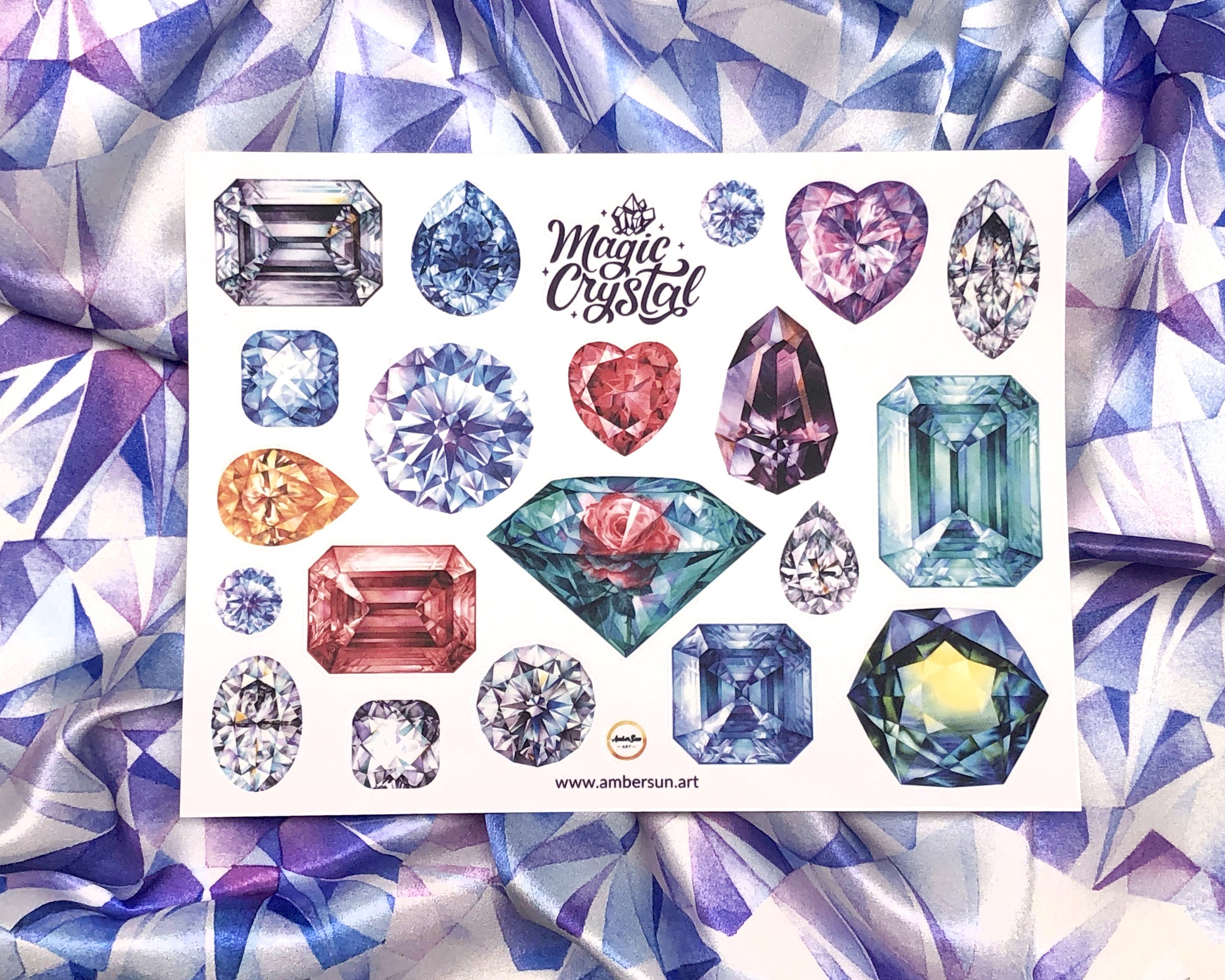 Set of Gemstone Vinyl Stickers Laptop Stickers Gem Stickers Etsy UK
