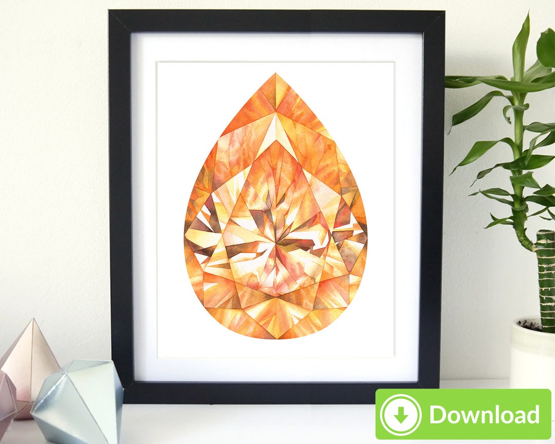 Citrine Gemstone Printable Art - for Personal Use, Wall Art Print ...