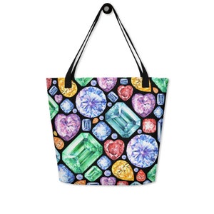 Large Gemstone Tote Bag - 16x20 inches