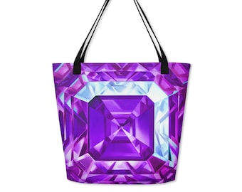 Large Amethyst Tote Bag - 16x20 inches