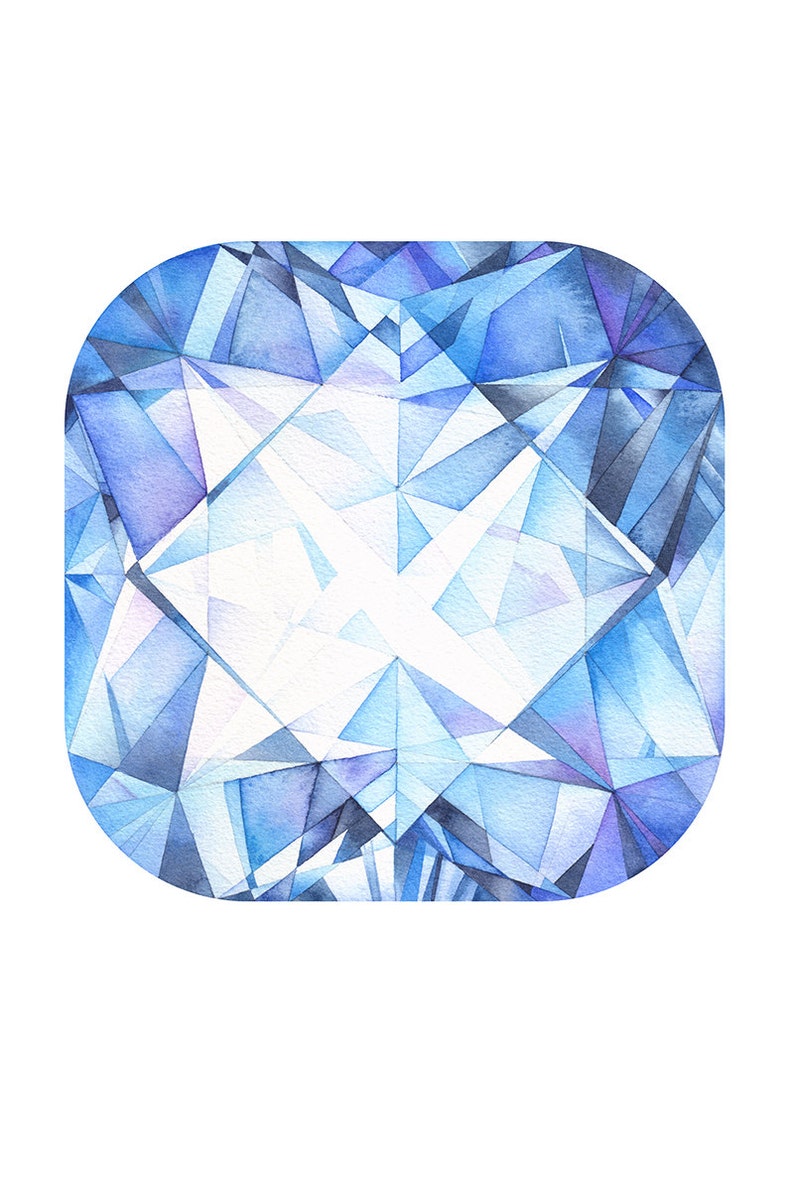 Sapphire Gemstone Print Wall Art Print September Birthstone Etsy