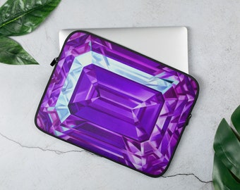 Purple Amethyst Laptop Sleeve, Gemstone Case