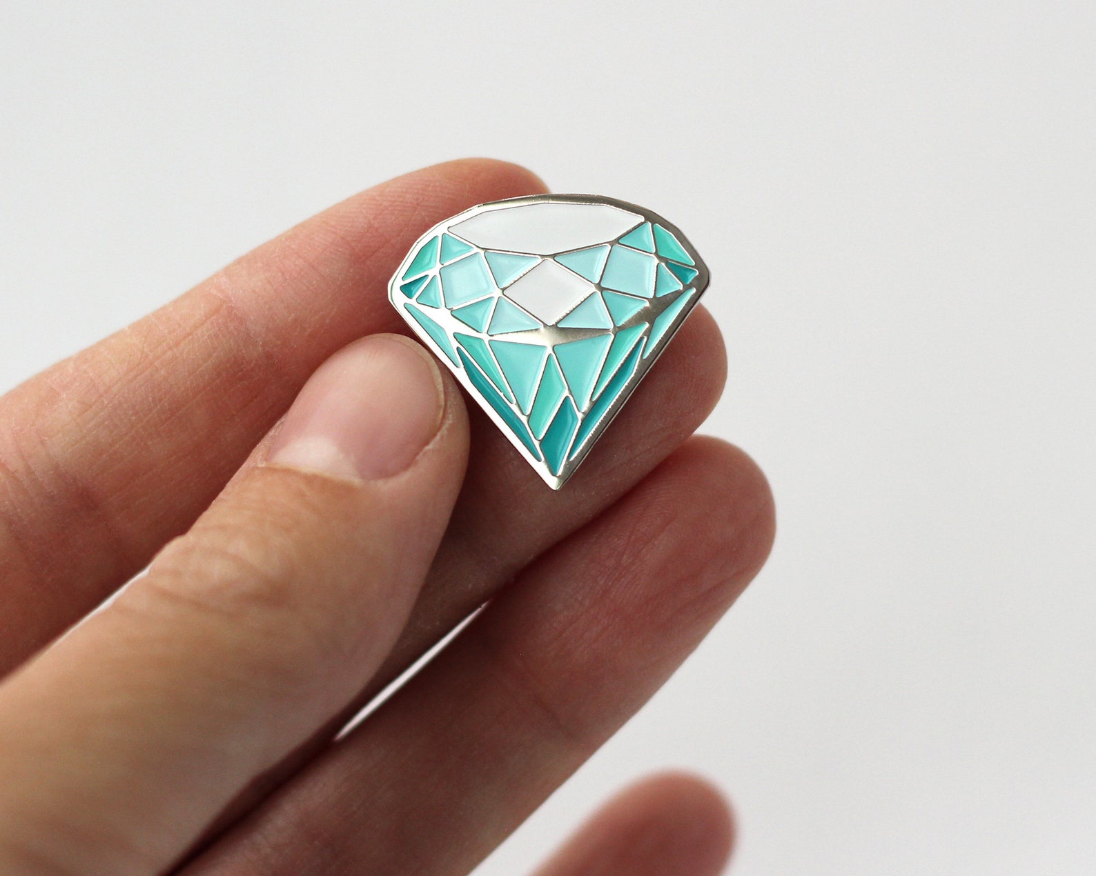 Gemstone Pin Gem Hard Enamel Blue Pin Diamond Collar Etsy