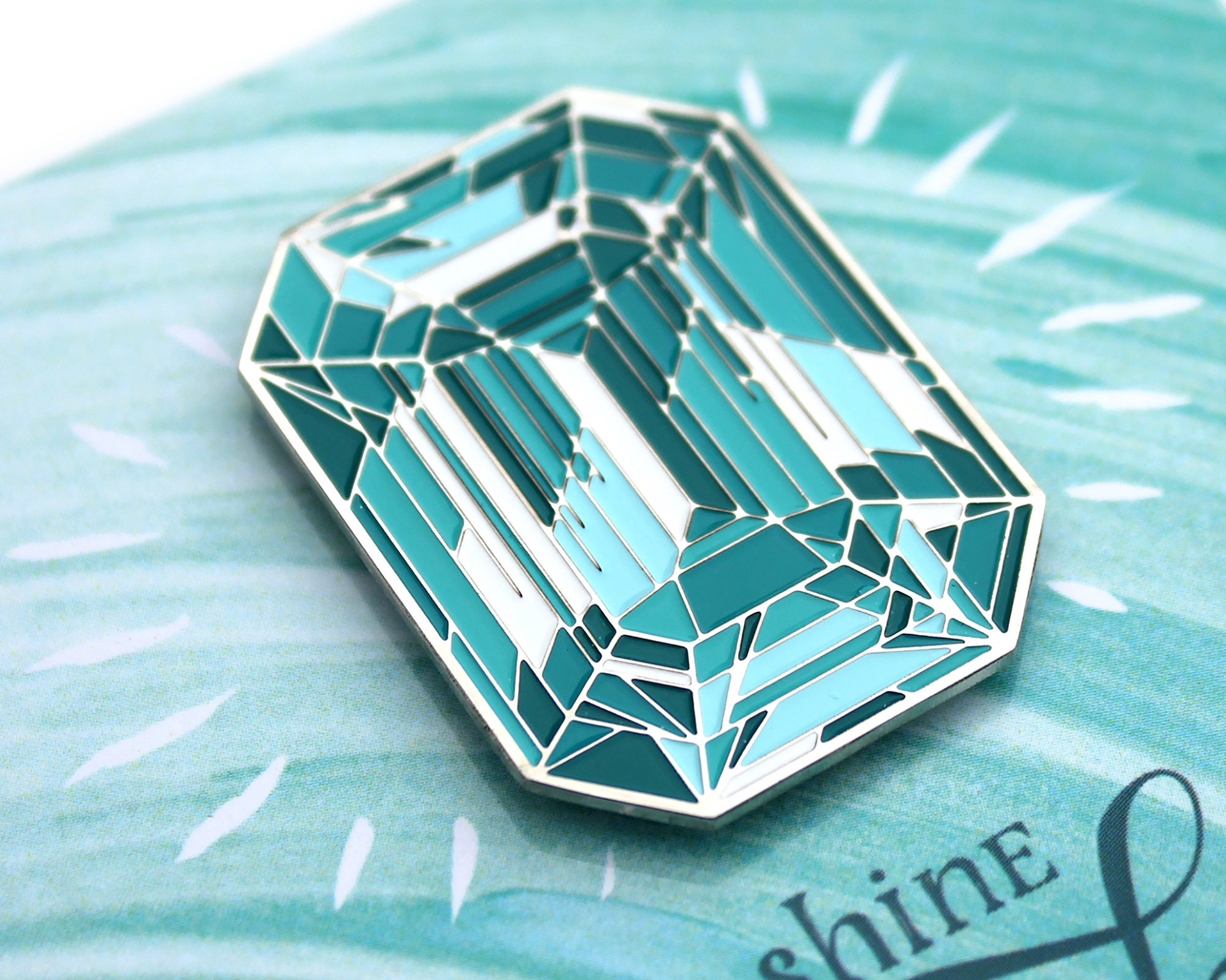 Emerald Pin Gem Hard Enamel Green Pin Diamond Collar Etsy UK