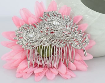 Comb de cheveux de rhinestone, peigne de cheveux de mariage, peigne de cheveux de mariée, peigne de cheveux de cristal, bijoux de mariage, épingles de cheveux de mariée, épingles de cheveux de cristal