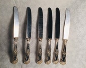Kings Pattern knives silverplated cutlery vintage Italian set 6 person flatware