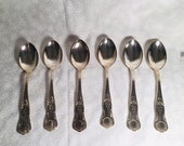 Kings Pattern spoons silverplated cutlery vintage Italian set 6 person flatware